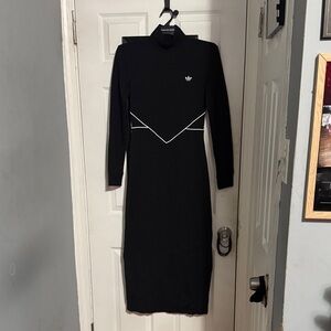 Adidas Black Long Sleeve Dress with White Accents